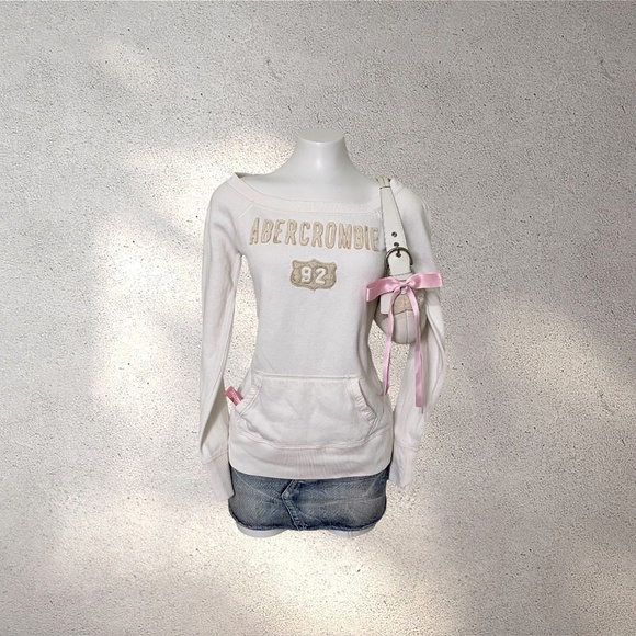 Abercrombie & Fitch Sweaters - Vintage Y2K Abercrombie Wide Neck “92” Sweatshirt